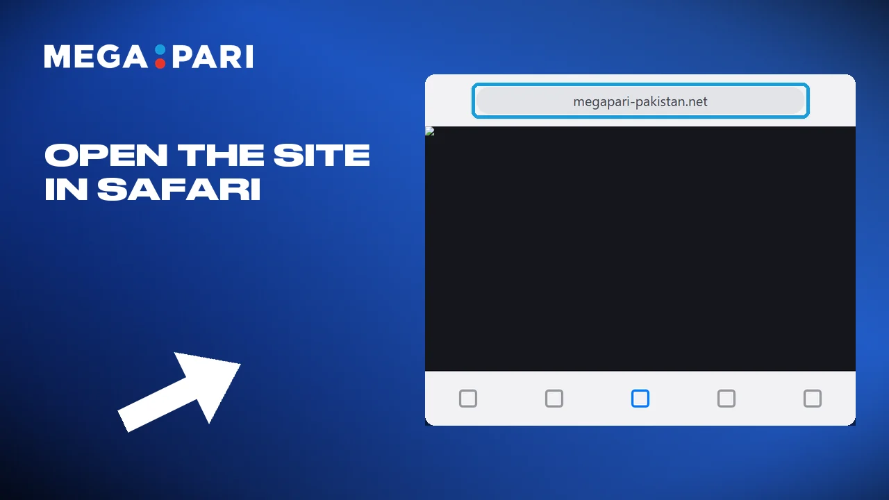 The Megapari site open in Safari on an iPhone