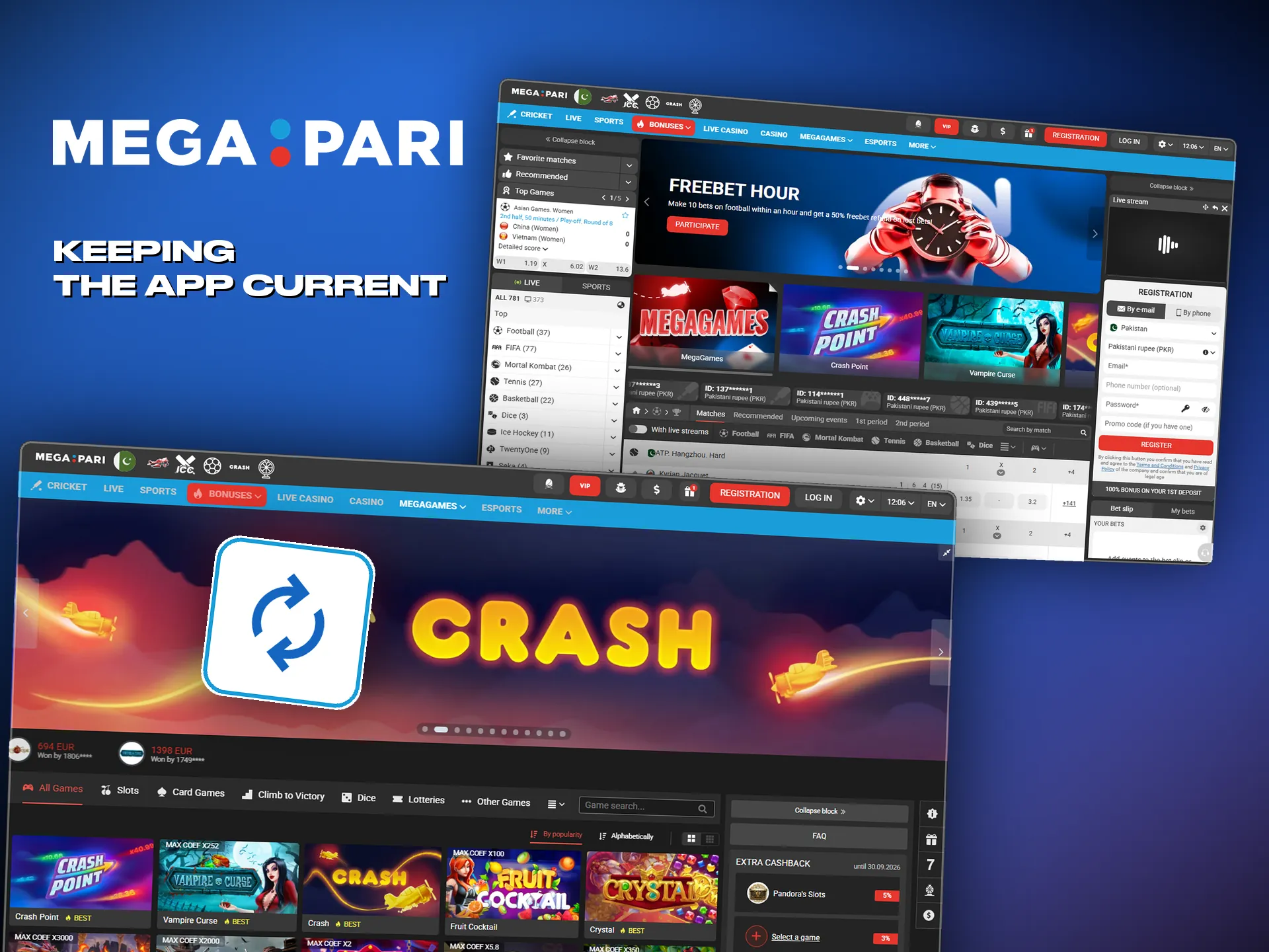 Regular updates bring new features to the Megapari app