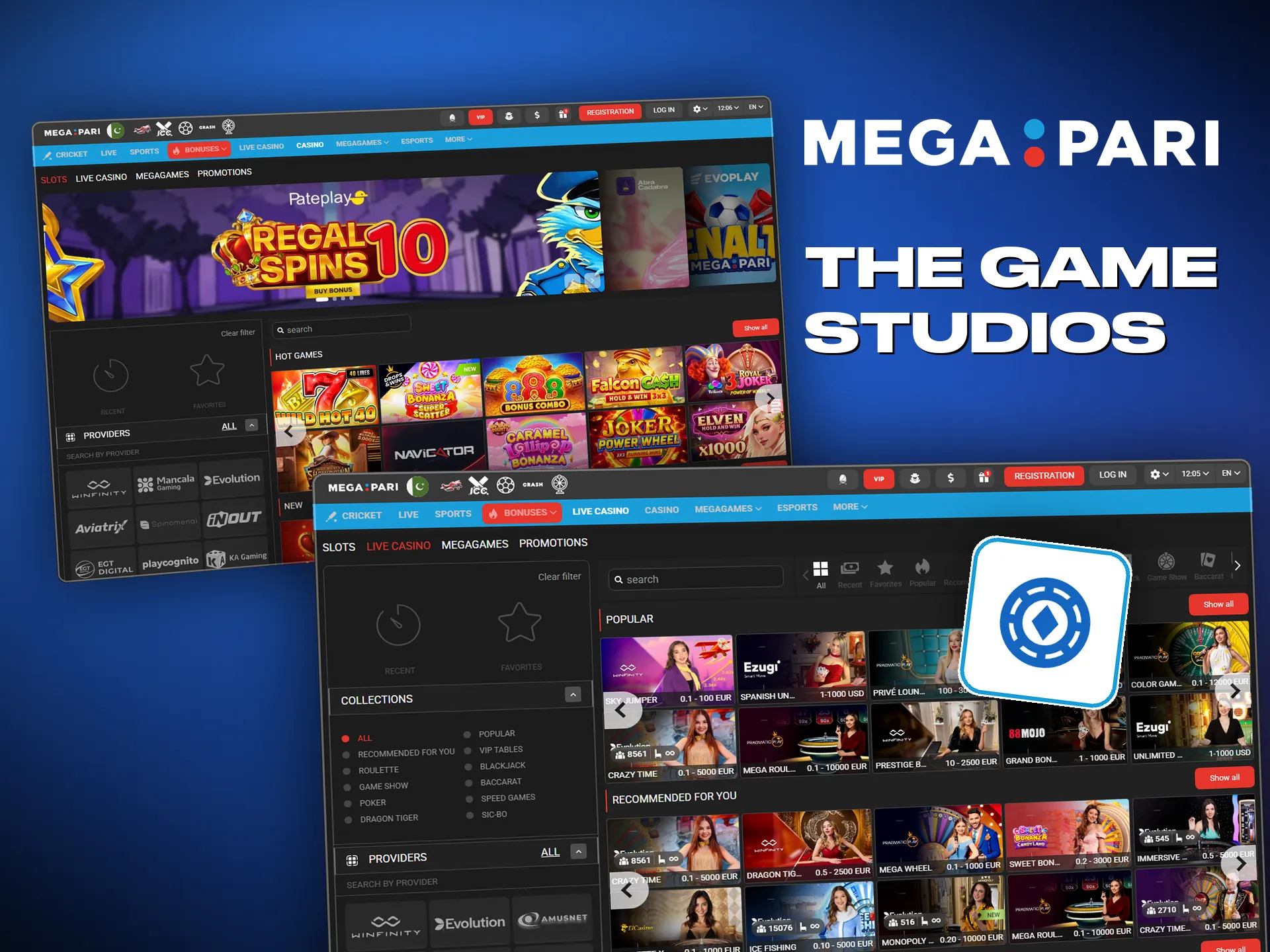 The games come from Pragmatic Play, NetEnt and other checked studios