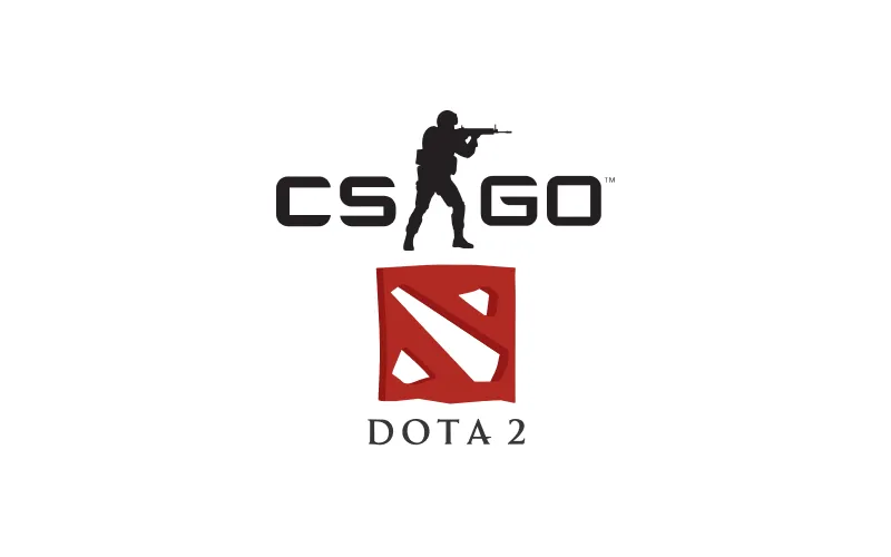 CS2 and Dota 2 logos