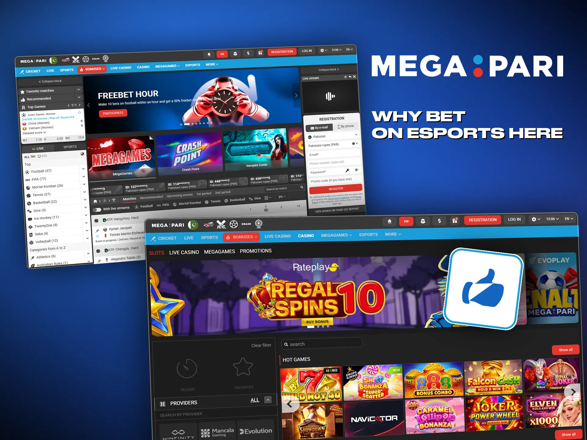 Players judge Megapari by the bonuses and the app