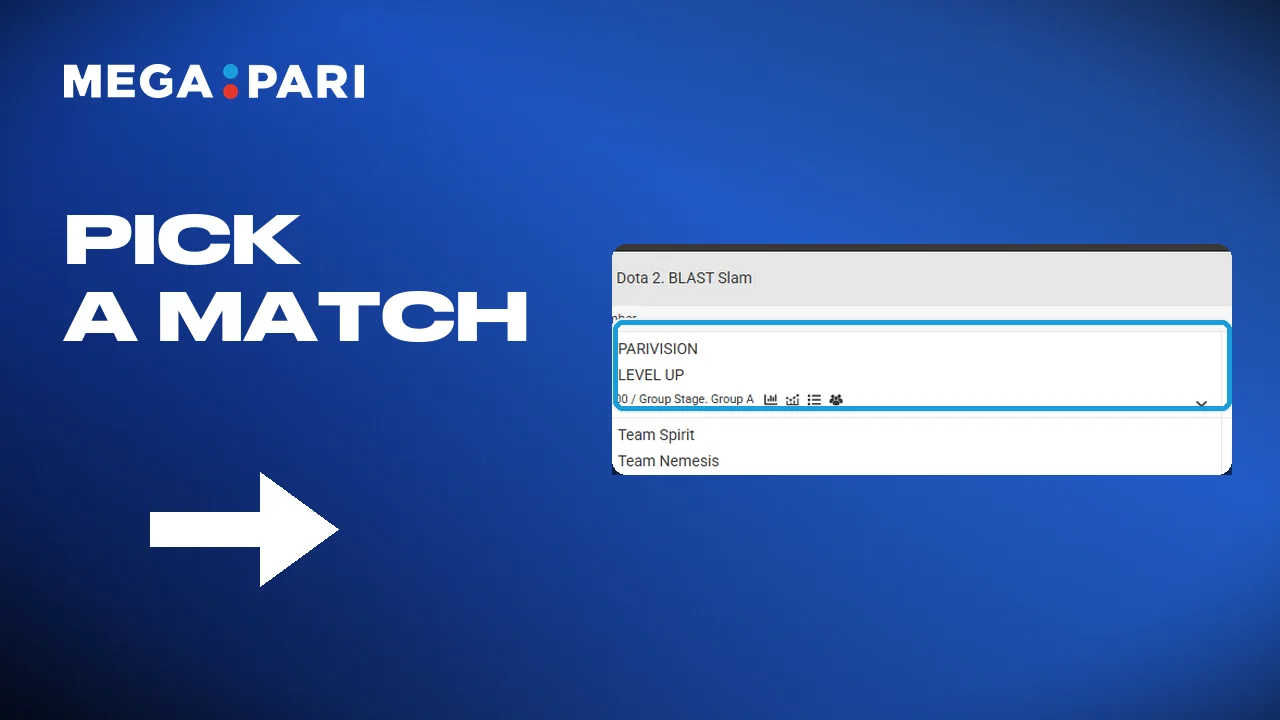 Choose a match in the game you actually watch