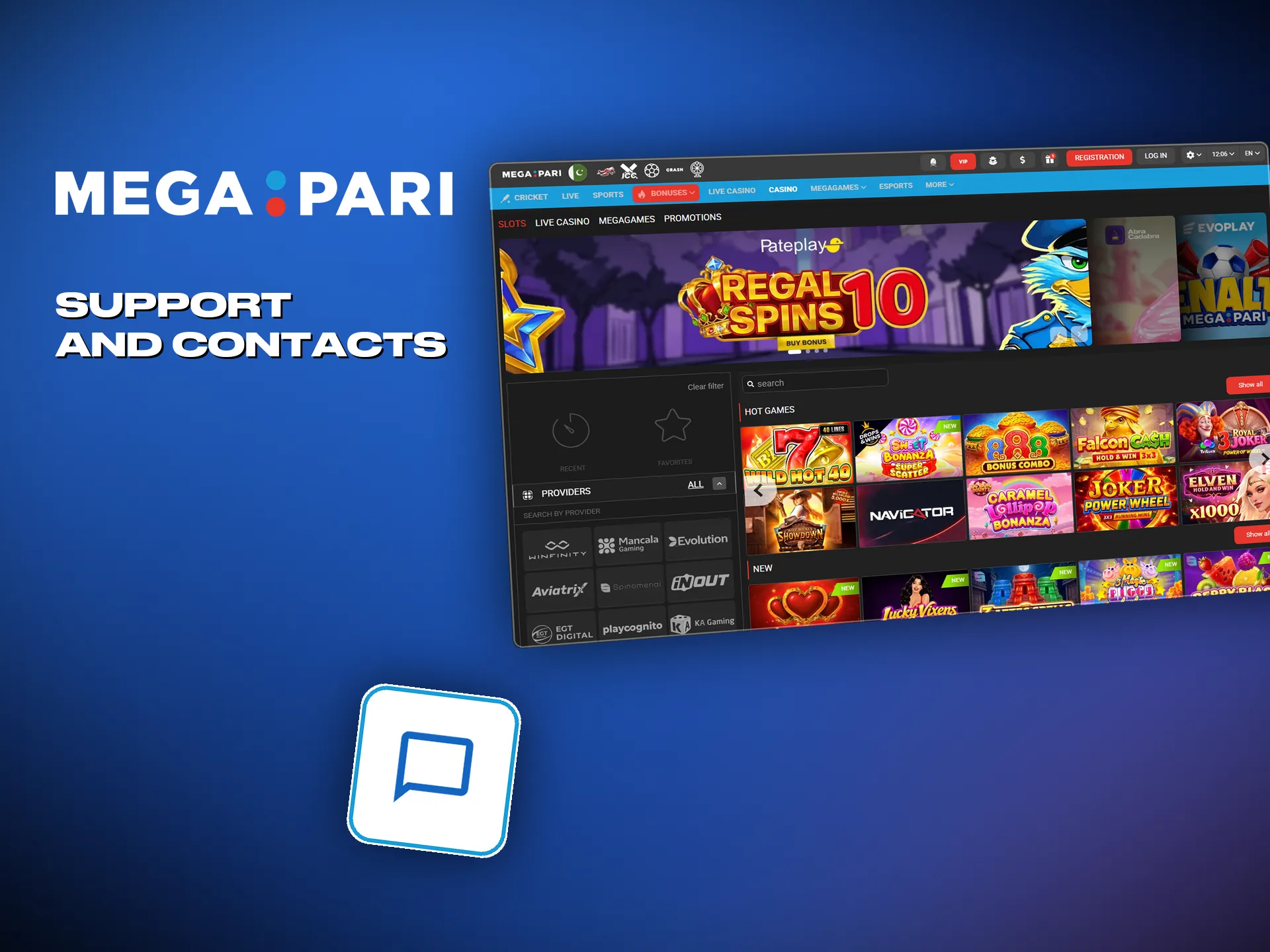 Live chat is the quickest way to reach Megapari