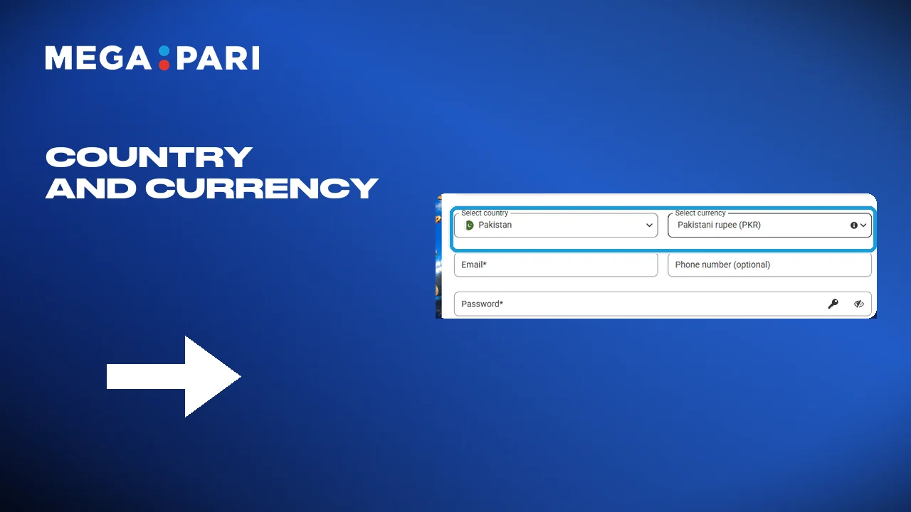 Choose Pakistan and the rupee as the account currency